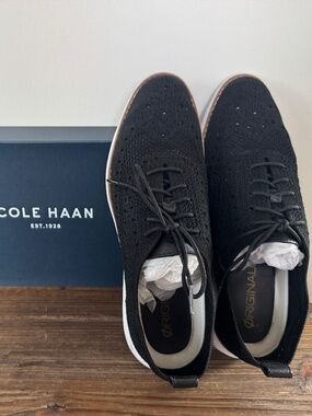 Cole Haan OriginalGrand Stitchlite Wingtip Oxford Shoes Black – Women’s Size 8